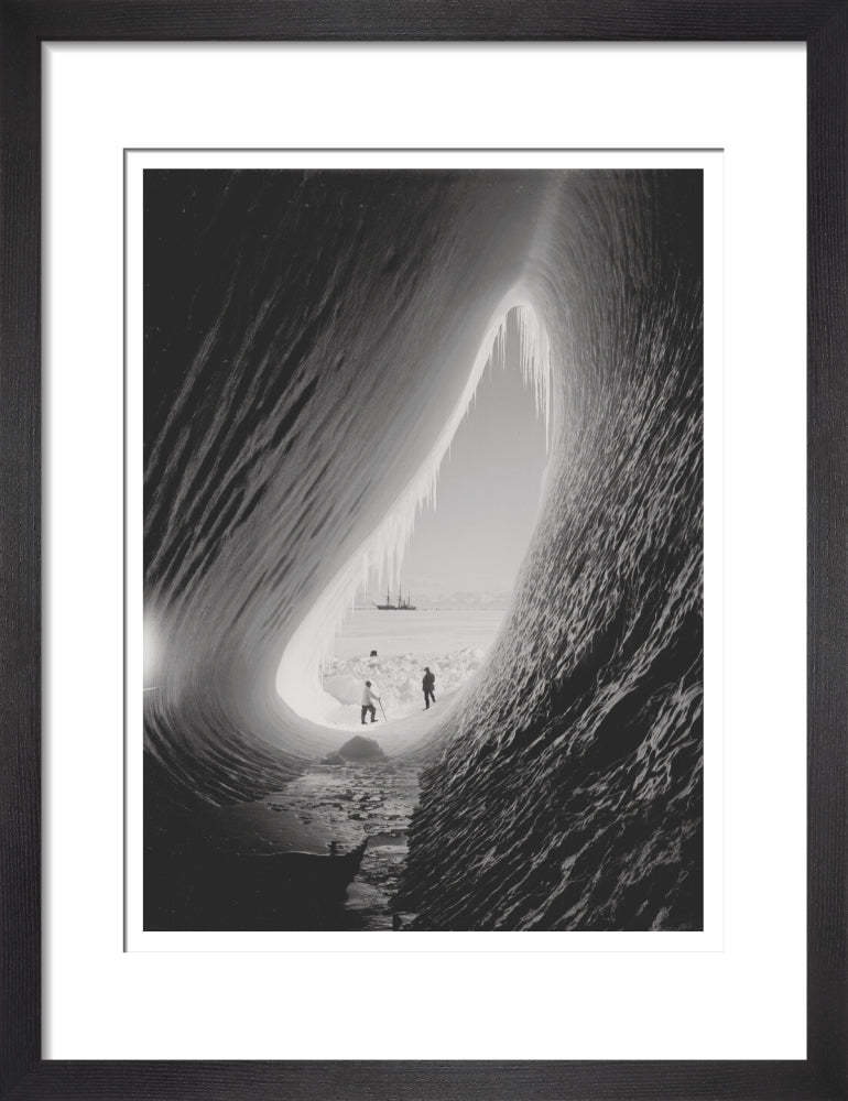 Grotto in a berg. Terra Nova in the distance - Art print