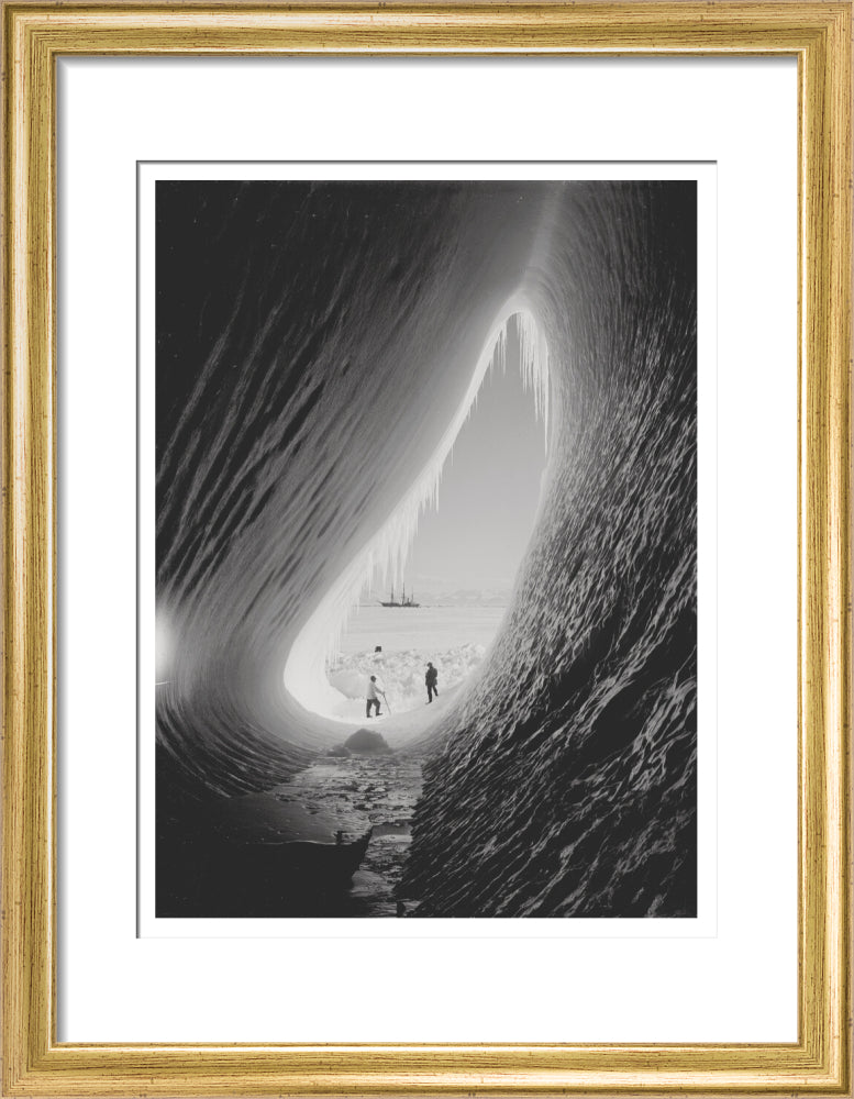 Grotto in a berg. Terra Nova in the distance - Art print