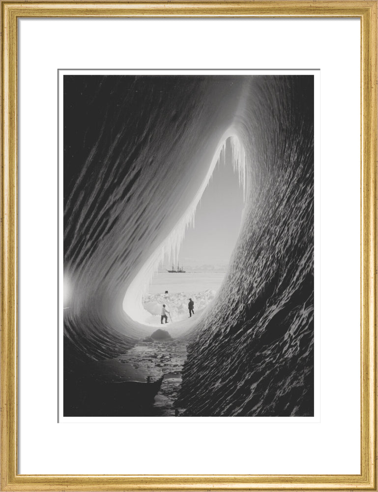 Grotto in a berg. Terra Nova in the distance - Art print