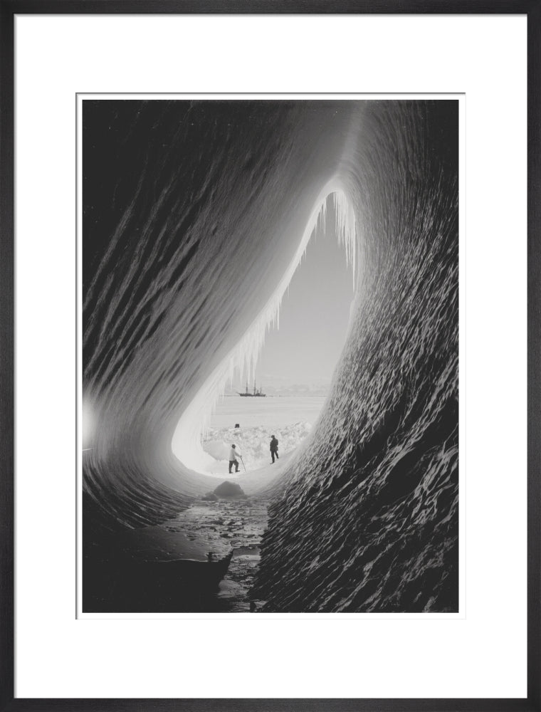 Grotto in a berg. Terra Nova in the distance - Art print