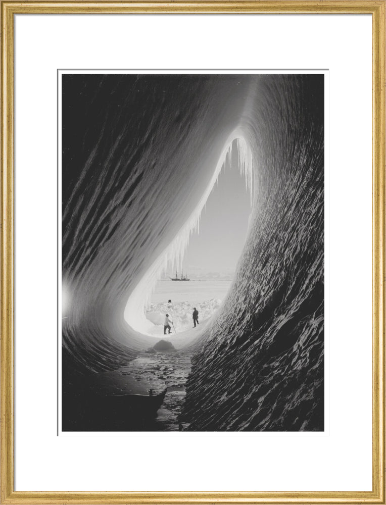 Grotto in a berg. Terra Nova in the distance - Art print