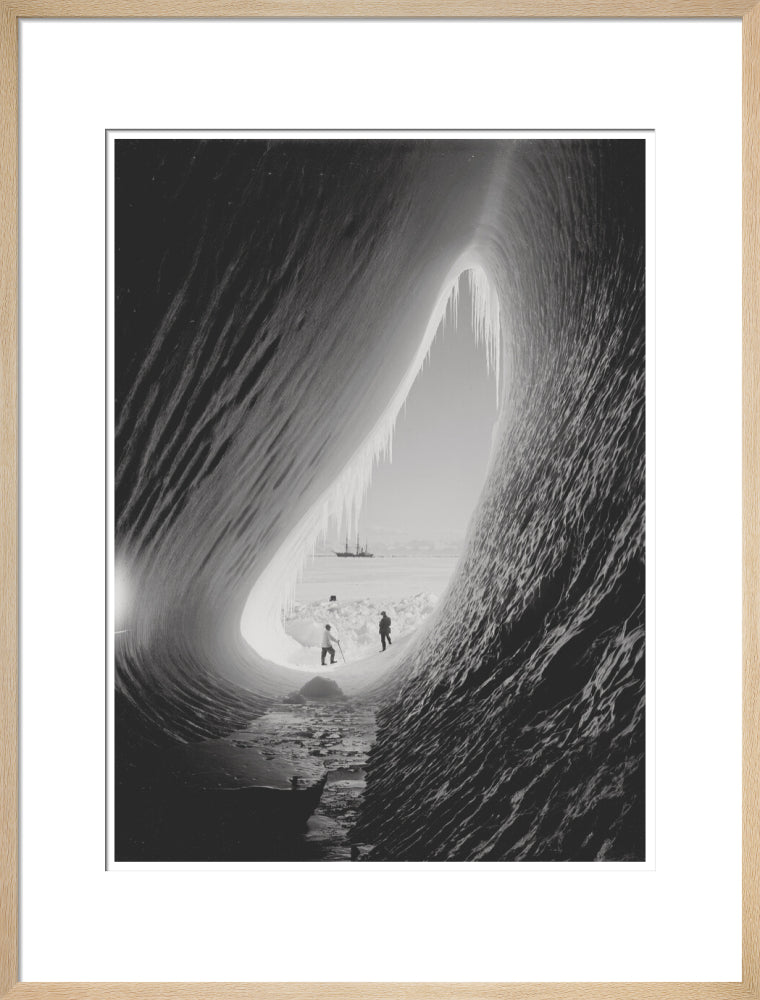 Grotto in a berg. Terra Nova in the distance - Art print