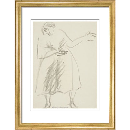 Standing woman, gesticulating - Art print