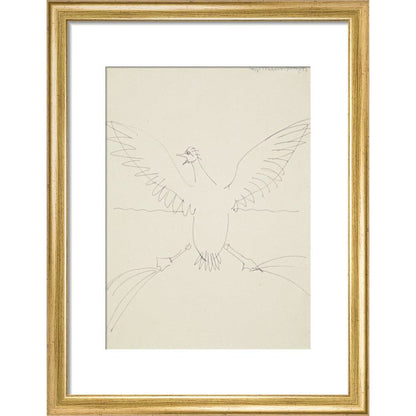 Bird landing on water - Art print