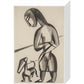 Woman and dog - Art print