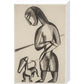 Woman and dog - Art print