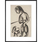 Woman and dog - Art print