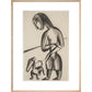 Woman and dog - Art print