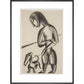 Woman and dog - Art print