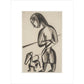 Woman and dog - Art print