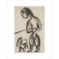 Woman and dog - Art print