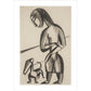 Woman and dog - Art print