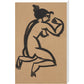 Female nude, kneeling and flexing right arm - Art print