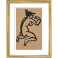Female nude, kneeling and flexing right arm - Art print