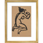 Female nude, kneeling and flexing right arm - Art print