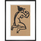 Female nude, kneeling and flexing right arm - Art print