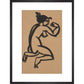 Female nude, kneeling and flexing right arm - Art print