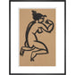 Female nude, kneeling and flexing right arm - Art print