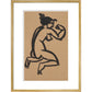 Female nude, kneeling and flexing right arm - Art print
