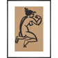 Female nude, kneeling and flexing right arm - Art print