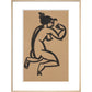 Female nude, kneeling and flexing right arm - Art print