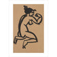 Female nude, kneeling and flexing right arm - Art print