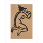Female nude, kneeling and flexing right arm - Art print