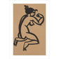 Female nude, kneeling and flexing right arm - Art print