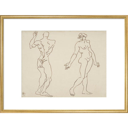 Male and female nude - Art print