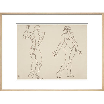 Male and female nude - Art print