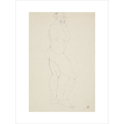 Standing female nude - Art print