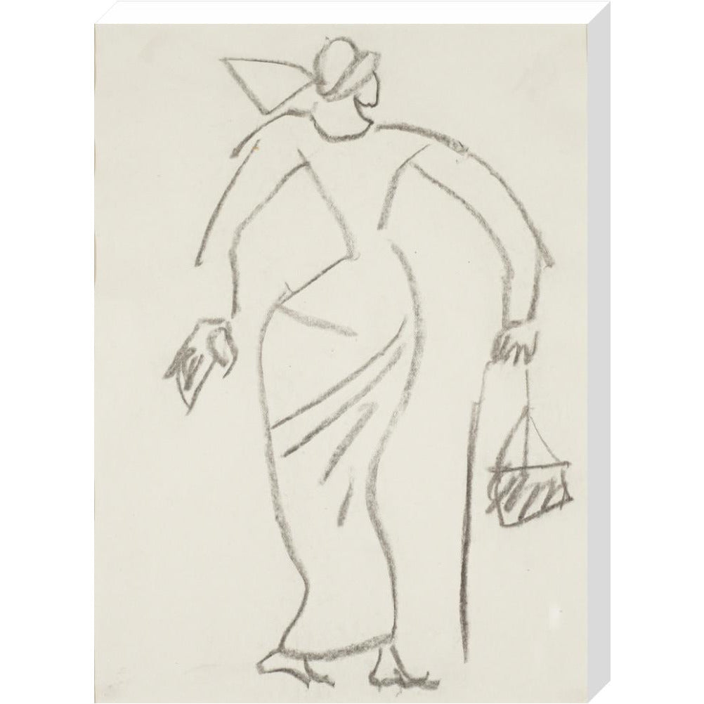 Woman with handbag - Art print