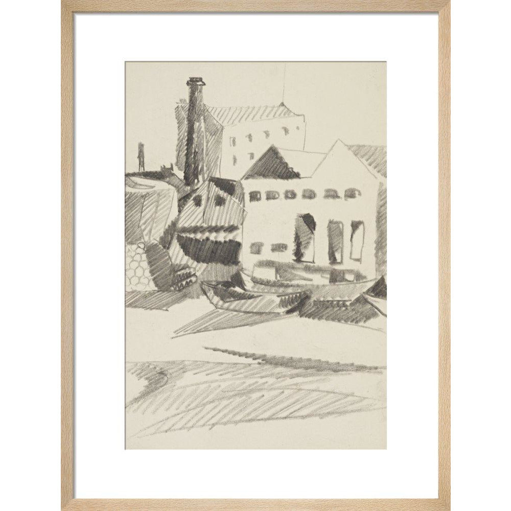 Houses and boats - Art print