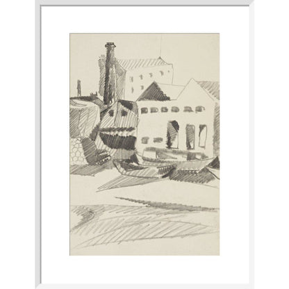 Houses and boats - Art print