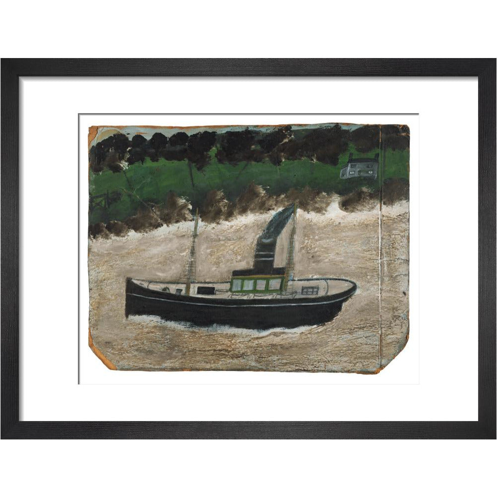 Coaster by shore with house - art print