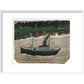 Coaster by shore with house - art print