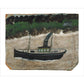 Coaster by shore with house - art print