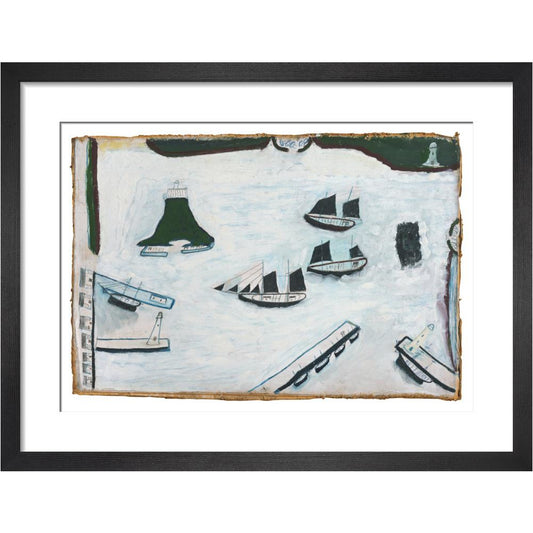 Mount's Bay with four lighthouses - Art print