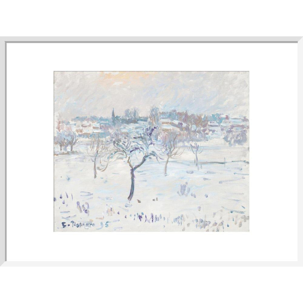Snowy landscape at Eragny - Art print