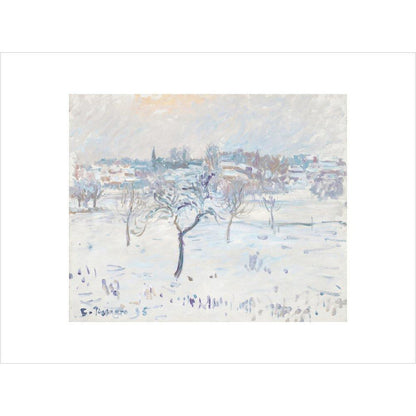 Snowy landscape at Eragny - Art print